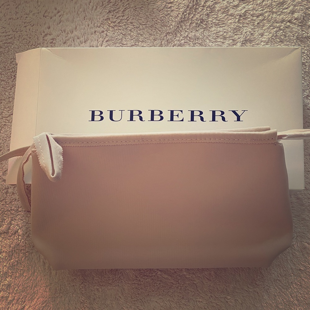 Small plaid Burberry clutch / makeup bag